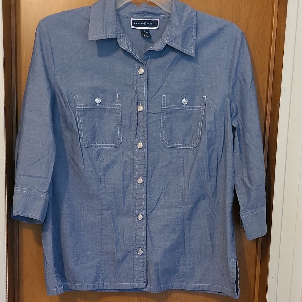 Karen Scott Light Blue Shirt